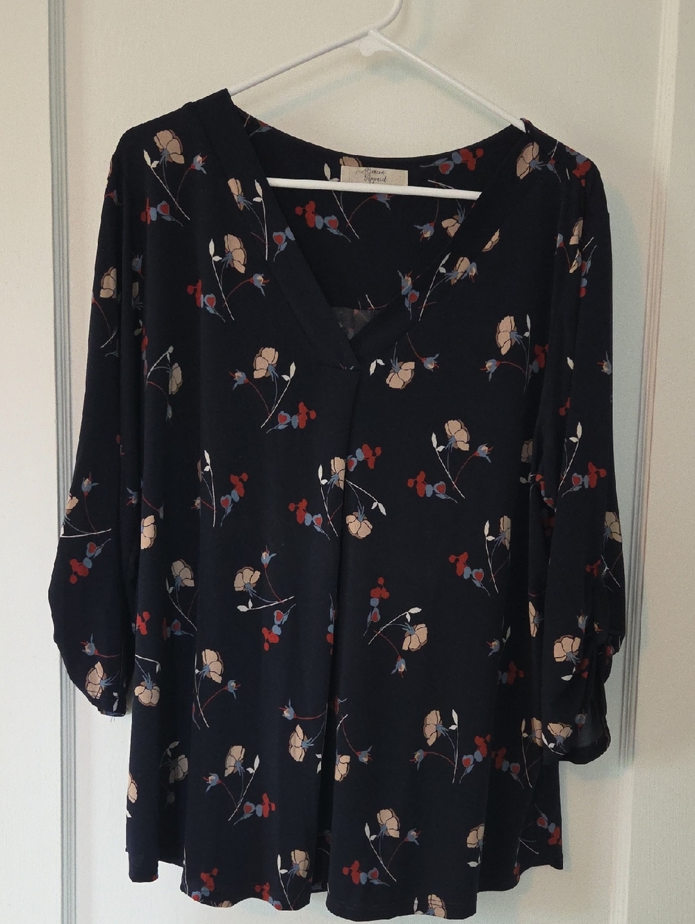 Beacon Navy Floral V-Neck Tunic